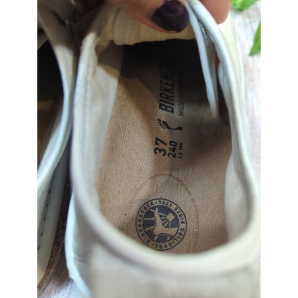 Birkenstock Santa Cruz White Canvas Round Toe Oxford Sneakers Size 37 - Picture 10 of 11